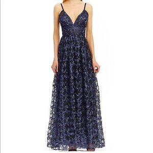 Nicole Miller Navy Lace Gown